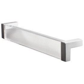 Ручка-скоба 160мм отделка хром матовый + транспарент прозрачный Ручка-скоба 160мм отделка хром матовый + транспарент прозрачный