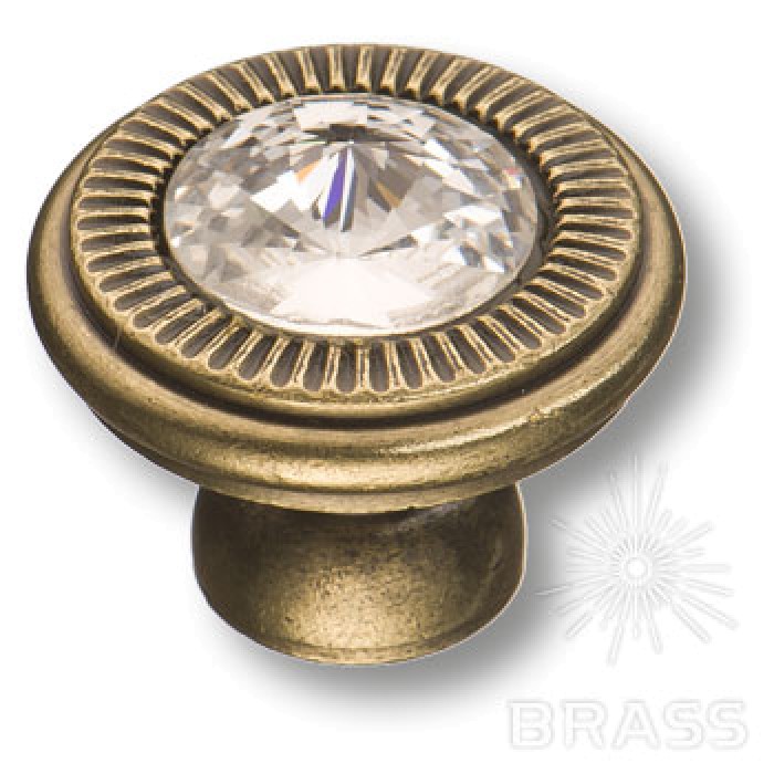 25.319.30.SWA.12 Ручка кнопка с кристаллом Swarovski эксклюзивная коллекция, античная бронза