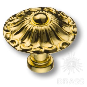 15.304.24.03 Ручка кнопка классика, глянцевая латунь 15.304.24.03 Ручка кнопка классика, глянцевая латунь