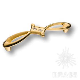 15.172.128.19 SWA DIA Ручка скоба с кристаллами Swarovski, глянцевое золото 24К 128 мм 15.172.128.19 SWA DIA Ручка скоба с кристаллами Swarovski, глянцевое золото 24К 128 мм