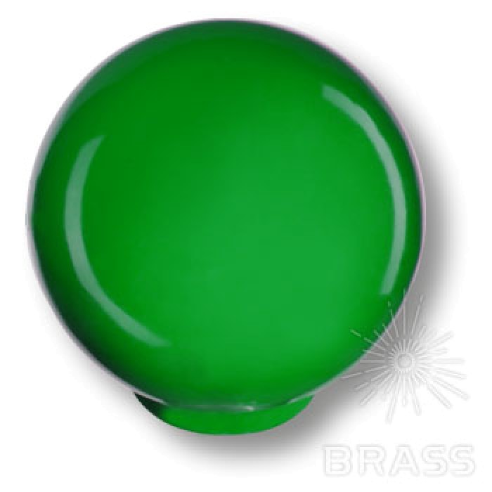 626VE Ручка кнопка детская коллекция , выполнена в форме шара, зеленый глянцевый