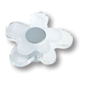 678CR Ручка кнопка детская, цветок белый 678CR Ручка кнопка детская, цветок белый