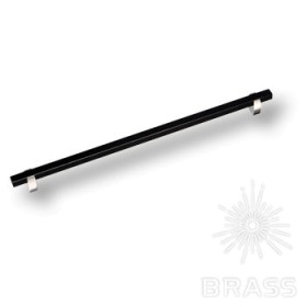 765-320-Chrome-Black Ручка скоба глянцевый хром с чёрной вставкой 320 мм 765-320-Chrome-Black Ручка скоба глянцевый хром с чёрной вставкой 320 мм