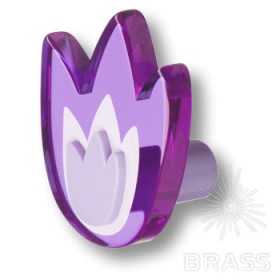 665MOX Ручка кнопка выполнена в форме тюльпана, фиолетовый 665MOX Ручка кнопка выполнена в форме тюльпана, фиолетовый