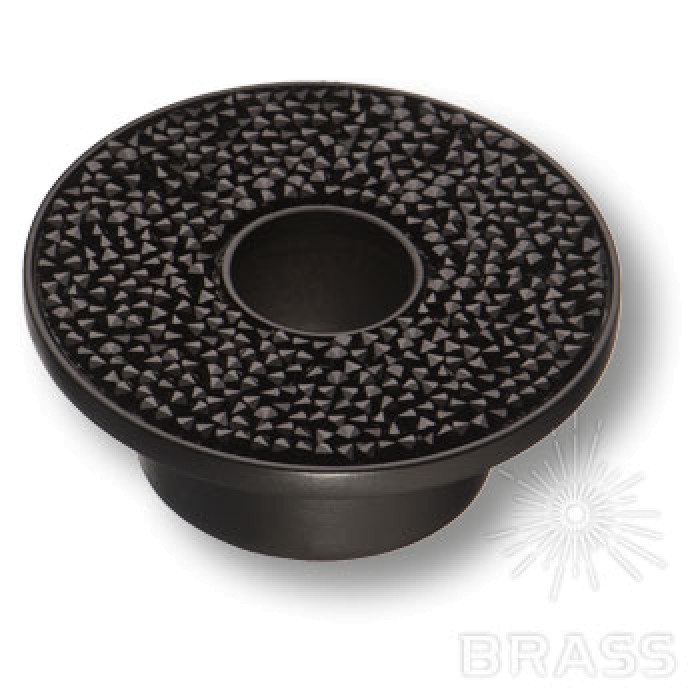 STONE32/N-SW/N Ручка кнопка c чёрными кристаллами Swarovski, чёрный 32 мм