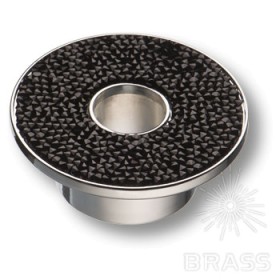STONE32/CP-SW/N Ручка кнопка c чёрными кристаллами Swarovski, глянцевый хром 32 мм STONE32/CP-SW/N Ручка кнопка c чёрными кристаллами Swarovski, глянцевый хром 32 мм