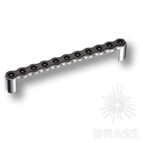 261160MP02PL16 Ручка скоба модерн глянцевый хром с черной вставкой 160 мм 261160MP02PL16 Ручка скоба модерн глянцевый хром с черной вставкой 160 мм