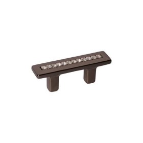 Ручка-скоба 32мм отделка никель глянец воронёный + горный хрусталь Ручка-скоба 32мм отделка никель глянец воронёный + горный хрусталь