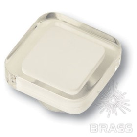 697BL5 Ручка-кнопка квадратная модерн, белый 697BL5 Ручка-кнопка квадратная модерн, белый