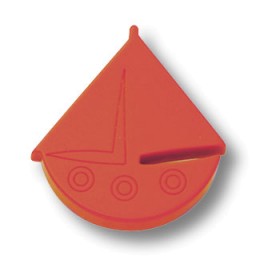 604RJ Ручка кнопка детская, кораблик красный 604RJ Ручка кнопка детская, кораблик красный