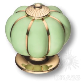 S-101 GOLD GREEN Ручка кнопка керамика с металлом, зелёный/глянцевое золото S-101 GOLD GREEN Ручка кнопка керамика с металлом, зелёный/глянцевое золото