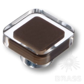 697MA Ручка кнопка квадратная модерн, коричневый 697MA Ручка кнопка квадратная модерн, коричневый