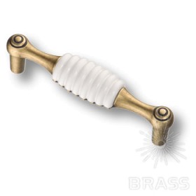 323096MP10ST01 Ручка скоба современная классика с белой вставкой старая бронза 96 мм 323096MP10ST01 Ручка скоба современная классика с белой вставкой старая бронза 96 мм