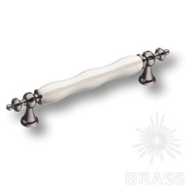 1670-70-128-L PEARL Ручка скоба керамика с металлом, перламутровый/графит 128 мм 1670-70-128-L PEARL Ручка скоба керамика с металлом, перламутровый/графит 128 мм