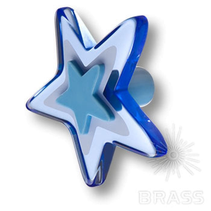 667AZX Ручка кнопка в форме звезды, голубой
