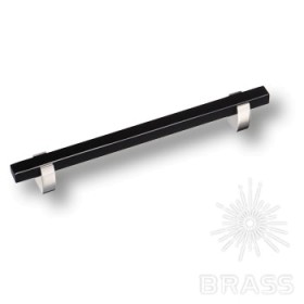 765-160-Chrome-Black Ручка скоба глянцевый хром с чёрной вставкой 160 мм 765-160-Chrome-Black Ручка скоба глянцевый хром с чёрной вставкой 160 мм