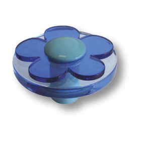 679AZ Ручка кнопка детская, цветок синий 679AZ Ручка кнопка детская, цветок синий