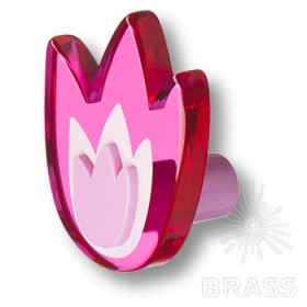 665MGX Ручка кнопка выполнена в форме тюльпана, малиновый 665MGX Ручка кнопка выполнена в форме тюльпана, малиновый