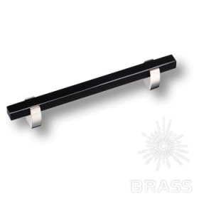 765-128-Chrome-Black Ручка скоба глянцевый хром с чёрной вставкой 128 мм 765-128-Chrome-Black Ручка скоба глянцевый хром с чёрной вставкой 128 мм