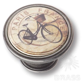 550PT84 Ручка кнопка, велосипед, старое серебро 550PT84 Ручка кнопка, велосипед, старое серебро