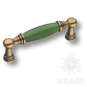 1160-40-96-GREEN Ручка скоба керамика с металлом, зелёный/старая бронза 96 мм 1160-40-96-GREEN Ручка скоба керамика с металлом, зелёный/старая бронза 96 мм