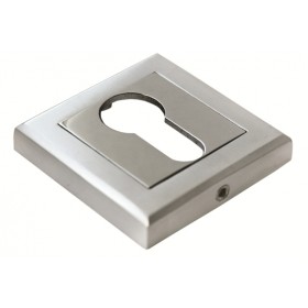 Накладка квадратная под евроцилиндр Morelli MH-KH-S SC/CP Хром матовый/Хром