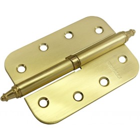 Стальные разъёмные скругленные петли Morelli с короной MS-C 100X70X2.5 SG R Цвет - Матовое золото Стальные разъёмные скругленные петли Morelli с короной MS-C 100X70X2.5 SG R Цвет - Матовое золото