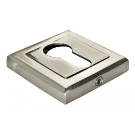 Накладка квадратная под евроцилиндр Morelli MH-KH-S SN/BN Белый никель/черный никель