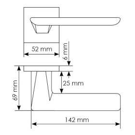 Межкомнатная дверная ручка Morelli Plateau DIY MH-51-S6 SC матовый хром