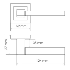 Межкомнатная дверная ручка Morelli Mira MH-54-S6 GR графит
