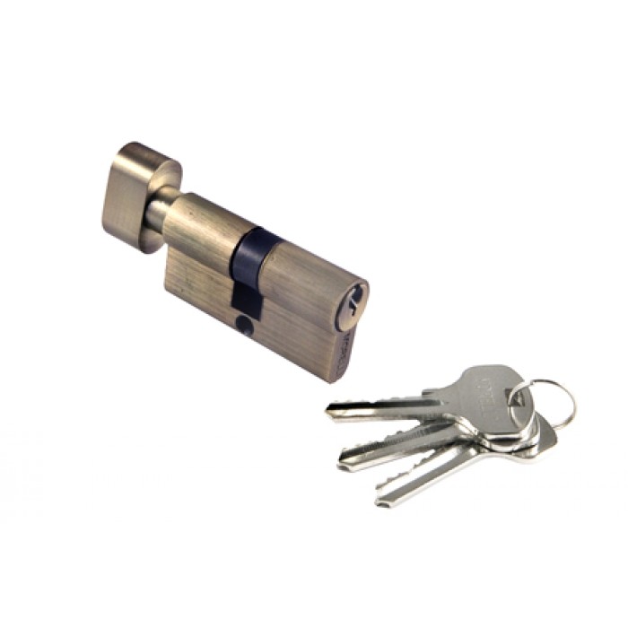 Ключевой цилиндр Morelli с поворотной ручкой (60 мм) 60CK AB Цвет - Античная бронза