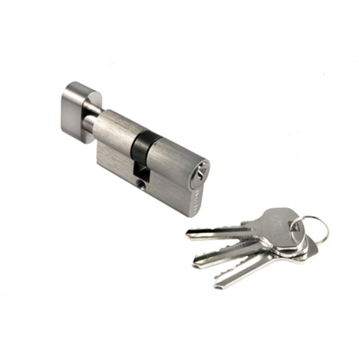 Ключевой цилиндр Morelli с поворотной ручкой (60 мм) 60CK SN Цвет - Белый никель