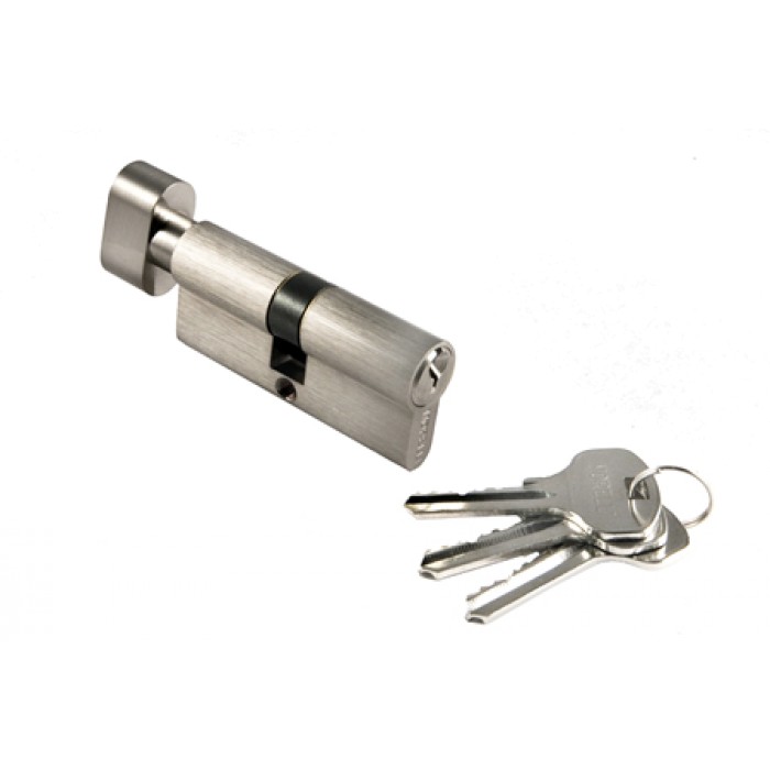 Ключевой цилиндр Morelli с поворотной ручкой (70 мм) 70CK SN Цвет - Белый никель