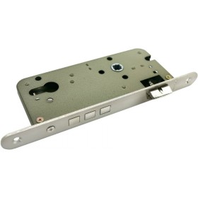 Замок врезной c 3-мя ригелями и защелкой Morelli OL03 SN Цвет - Белый никель Замок врезной c 3-мя ригелями и защелкой Morelli OL03 SN Цвет - Белый никель