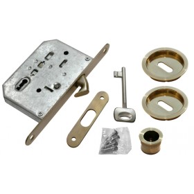 Комплект для раздвижных дверей купе Morelli MHS-1 L AB Античная бронза, под кабинетный ключ