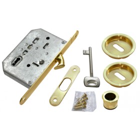 Комплект для раздвижных дверей купе Morelli MHS150 L SG Матовое золото, под кабинетный ключ