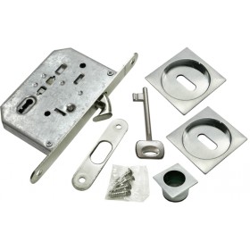 Комплект для раздвижных дверей купе Morelli MHS-2 L SC Матовый хром, под кабинетный ключ Комплект для раздвижных дверей купе Morelli MHS-2 L SC Матовый хром, под кабинетный ключ