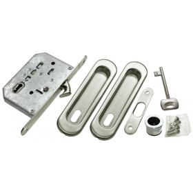 Комплект для раздвижных дверей купе Morelli MHS150 L SC Матовый хром, под кабинетный ключ