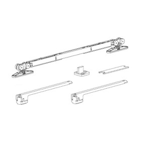 Раздвижной механизм для дверей с двумя доводчиками весом до 40 кг. Morelli SLIDING SET 3 (Комплект)