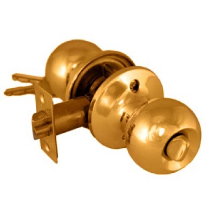Дверная ручка-кноб Palidore 607SB ET с ключом матовое золото