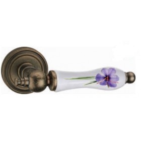 Межкомнатная дверная ручка RENZ Ceramic Скарлет DH 622-16 бронза состаренная/керамика