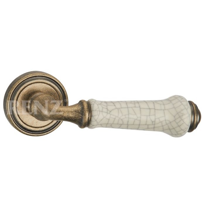 Межкомнатная дверная ручка RENZ Ceramic Сиракузы DH 617-16 бронза состаренная/состаренная керамика