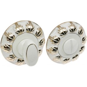 Завертка сантехническая декоративная RENZ white BK 10 BIG W/GP белый / золото блестящее Завертка сантехническая декоративная RENZ white BK 10 BIG W/GP белый / золото блестящее