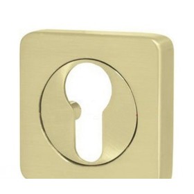 Накладка квадратная на цилиндр Renz ЕТ 02 латунь матовая/латунь блестящая