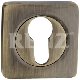 Накладка квадратная на цилиндр Renz ЕТ 02 бронза античная