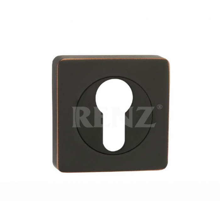 Накладка квадратная на цилиндр Renz ЕТ 02 черная бронза/патина