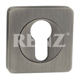 Накладка квадратная на цилиндр Renz ЕТ 02 серебро античное