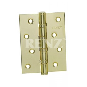 Петля стальная универсальная RENZ 100*75*2,5, 4 подш. латунь блестящая Петля стальная универсальная RENZ 100*75*2,5, 4 подш. латунь блестящая