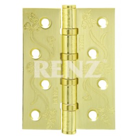 Петля стальная декор-цветок RENZ 100*75*2,5, 4 подш., латунь матовая Петля стальная декор-цветок RENZ 100*75*2,5, 4 подш., латунь матовая