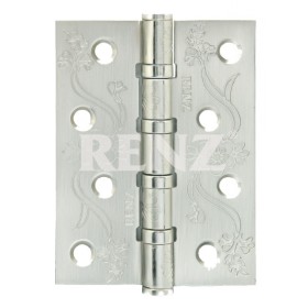 Петля стальная декор-цветок RENZ 100*75*2,5, 4 подш., никель матовый Петля стальная декор-цветок RENZ 100*75*2,5, 4 подш., никель матовый